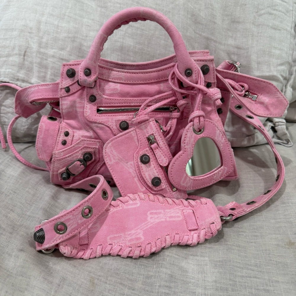 Authentic Balenciaga Pink Denim Cagole